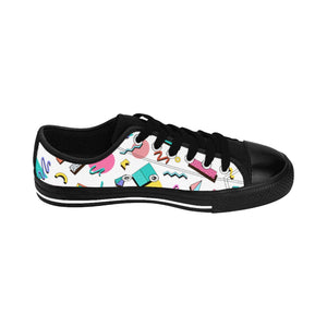 90s Print Women's Sneakers - Lili White Creations 