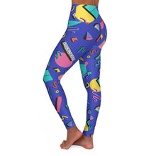 Load image into Gallery viewer, Purple 90s Print High Waisted Yoga Leggings - Lili White Creations 