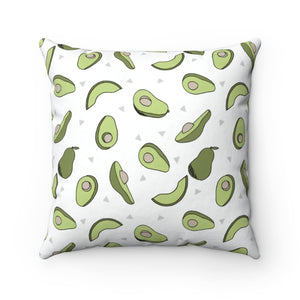 Avocado Print Spun Polyester Square Pillow Case - Lili White Creations 