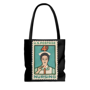 Vintage Nursing Stamp Tote Bag - Lili White Creations 