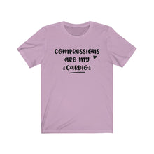 Load image into Gallery viewer, Compressions are My Cardio Unisex Jersey Short Sleeve Tee - Lili White Creations 