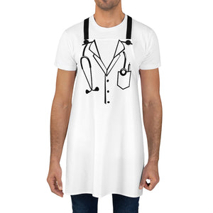 Medical Coat/ Lab Coat with Stethoscope Apron - Lili White Creations 