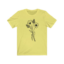 Load image into Gallery viewer, Cultivate Kindness Flowers Unisex Jersey Short Sleeve Tee - Lili White Creations 