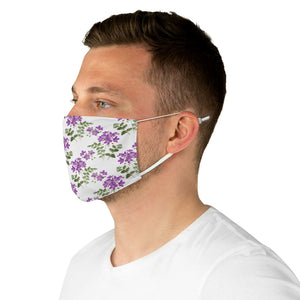 Purple Floral Fabric Face Mask - Lili White Creations 