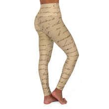 Load image into Gallery viewer, Vintage Writing High Waisted Yoga Leggings - Lili White Creations 