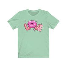 Load image into Gallery viewer, Love Lips Valentine&#39;s Day Unisex Jersey Short Sleeve Tee - Lili White Creations 