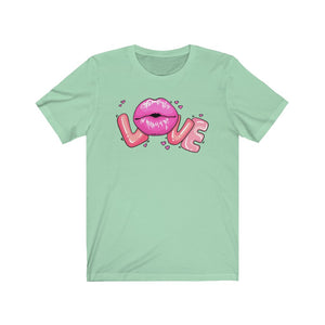 Love Lips Valentine's Day Unisex Jersey Short Sleeve Tee - Lili White Creations 