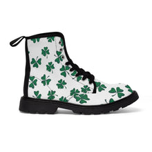 Load image into Gallery viewer, Shamrock Print Women&#39;s Canvas Boots - Lili White Creations 