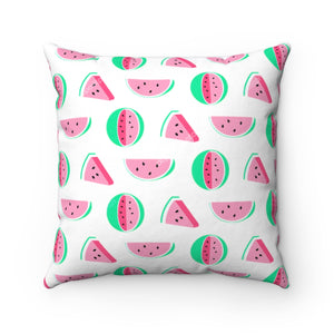 Watermelon Print Spun Polyester Square Pillow Case - Lili White Creations 