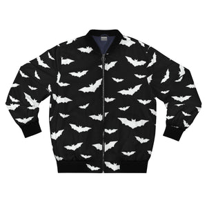 Black Bats Unisex AOP Bomber Jacket - Lili White Creations 