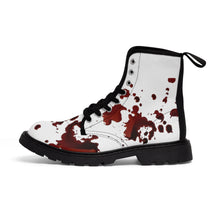 Load image into Gallery viewer, Blood Splatter Women&#39;s Canvas Boots - Lili White Creations 