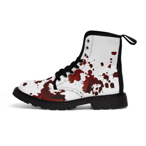 Blood Splatter Women's Canvas Boots - Lili White Creations 