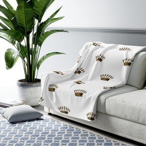 Gold Crown Sherpa Fleece Blanket - Lili White Creations 