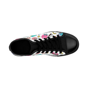 90s Print Women's Sneakers - Lili White Creations 