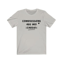 Load image into Gallery viewer, Compressions are My Cardio Unisex Jersey Short Sleeve Tee - Lili White Creations 