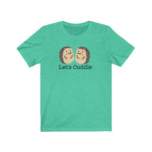 Let's Cuddle Hedgehog Pair / Couple / Friends Unisex Jersey Short Sleeve Tee - Lili White Creations 