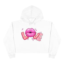 Load image into Gallery viewer, Love Lips Valentine&#39;s Day Crop Hoodie - Lili White Creations 