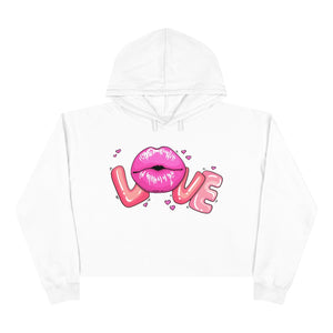 Love Lips Valentine's Day Crop Hoodie - Lili White Creations 