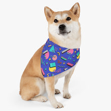 Load image into Gallery viewer, Purple 90s Design Pet Bandana Collar - Lili White Creations 