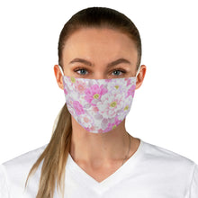 Load image into Gallery viewer, Pink and White Floral Fabric Face Mask - Lili White Creations 