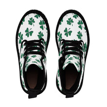 Load image into Gallery viewer, Shamrock Print Women&#39;s Canvas Boots - Lili White Creations 