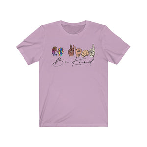 Be Kind Sign Language Unisex Jersey Short Sleeve Tee - Lili White Creations 