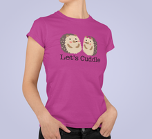 Load image into Gallery viewer, Let&#39;s Cuddle Hedgehog Pair / Couple / Friends Unisex Jersey Short Sleeve Tee - Lili White Creations 