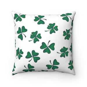 Shamrock Spun Polyester Square Pillow Case - Lili White Creations 