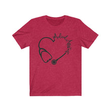 Load image into Gallery viewer, Medical Assistant Stethoscope Heart Unisex Jersey Short Sleeve Tee - Lili White Creations 