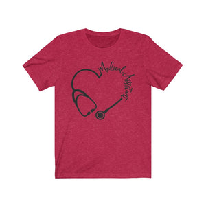 Medical Assistant Stethoscope Heart Unisex Jersey Short Sleeve Tee - Lili White Creations 