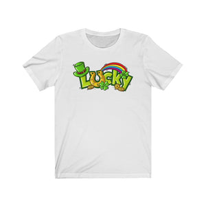 Lucky Rainbow Coins St. Patrick's Day Unisex Jersey Short Sleeve Tee - Lili White Creations 