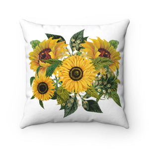 Sunflowers Spun Polyester Square Pillow Case - Lili White Creations 