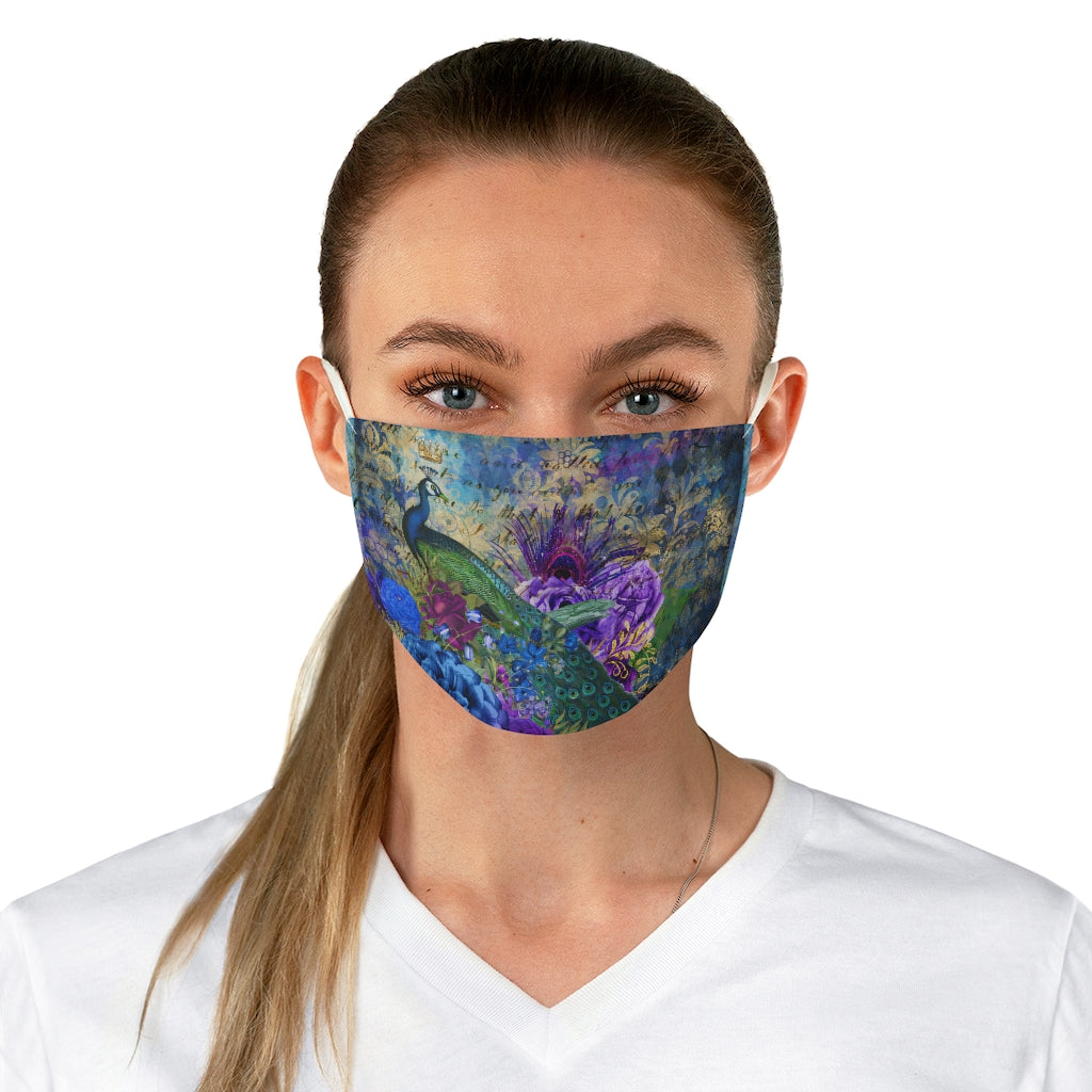 Peacock Fabric Face Mask - Lili White Creations 