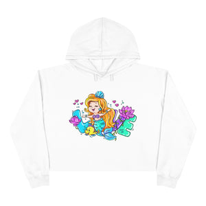 Love Mermaid Valentine's Day Crop Hoodie - Lili White Creations 