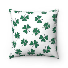 Load image into Gallery viewer, Shamrock Spun Polyester Square Pillow Case - Lili White Creations 