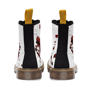 Blood Splatter Men's Canvas Boots - Lili White Creations 