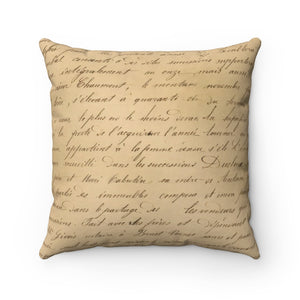 Vintage Writing Spun Polyester Square Pillow Case - Lili White Creations 