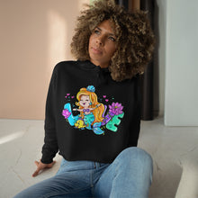 Load image into Gallery viewer, Love Mermaid Valentine&#39;s Day Crop Hoodie - Lili White Creations 