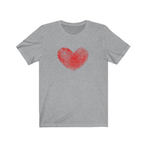 Fingerprint Heart Unisex Jersey Short Sleeve Tee - Lili White Creations 