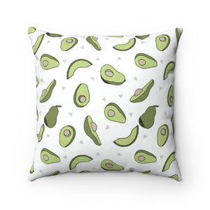 Avocado Print Spun Polyester Square Pillow Case - Lili White Creations 