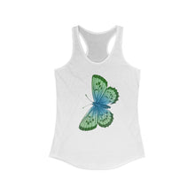 Load image into Gallery viewer, Butterfly Blue and Green Women&#39;s Ideal Racerback Tank - Lili White Creations 