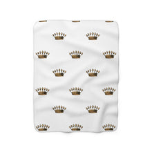 Load image into Gallery viewer, Gold Crown Sherpa Fleece Blanket - Lili White Creations 