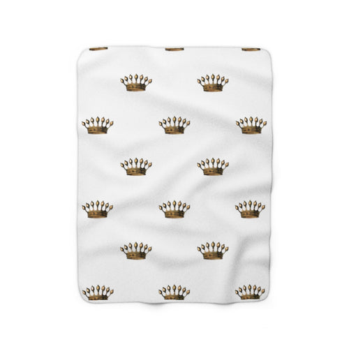 Gold Crown Sherpa Fleece Blanket - Lili White Creations 