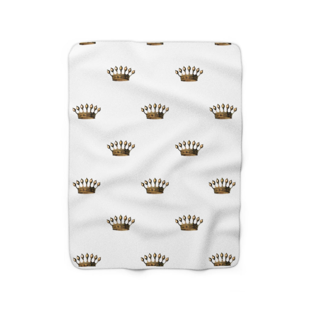 Gold Crown Sherpa Fleece Blanket - Lili White Creations 