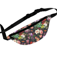 Load image into Gallery viewer, Black Multicolor Floral Fanny Pack - Lili White Creations 