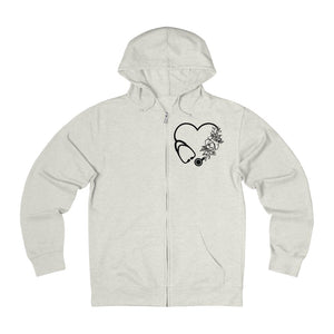 Flower Stethoscope Unisex French Terry Zip Hoodie - Lili White Creations 