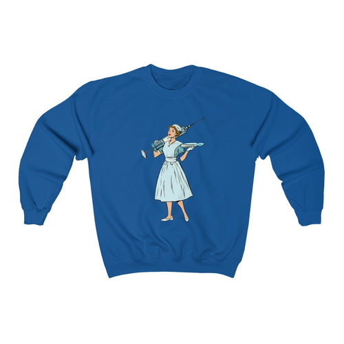 Nurse with Syringe Unisex Heavy Blend™ Crewneck Sweatshirt - Lili White Creations 