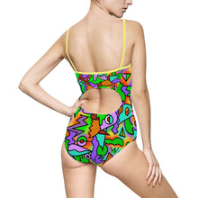 Load image into Gallery viewer, Funky 90s Print Women&#39;s One-piece Swimsuit - Lili White Creations 