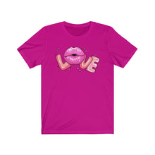 Load image into Gallery viewer, Love Lips Valentine&#39;s Day Unisex Jersey Short Sleeve Tee - Lili White Creations 