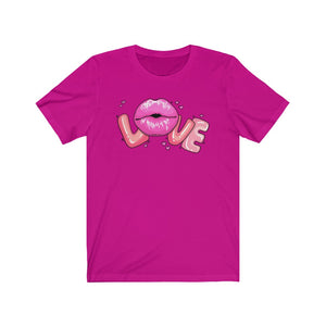 Love Lips Valentine's Day Unisex Jersey Short Sleeve Tee - Lili White Creations 